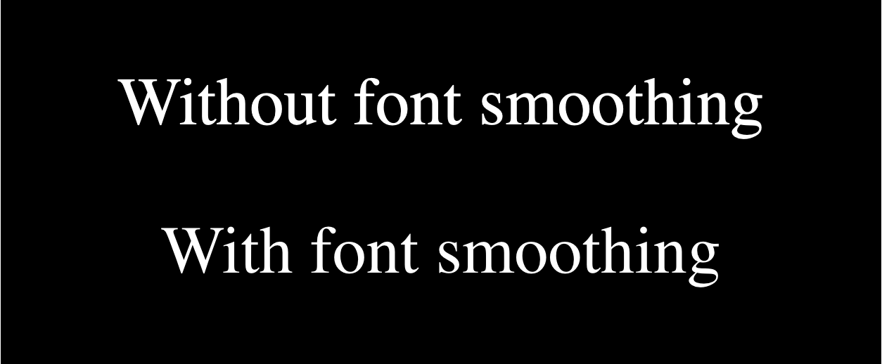 Zwei Textbeispiele, eins mit der font-smooth Eigenschaft und ein anderes ohne